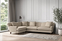 Deni Grand Left Hand Corner Sofa - Recycled Cotton Stone-nkuku