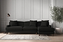 Deni Grand Right Hand Chaise Sofa - Brera Linen Charcoal-nkuku