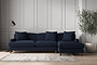 Deni Grand Right Hand Chaise Sofa - Brera Linen Indigo-nkuku