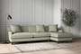 Deni Grand Right Hand Chaise Sofa - Recycled Cotton Seaspray-nkuku