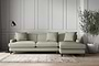 Deni Grand Right Hand Chaise Sofa - Recycled Cotton Seaspray-nkuku