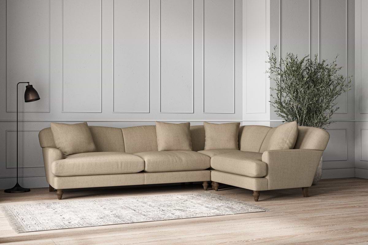 Deni Grand Right Hand Corner Sofa - Brera Linen Pebble-nkuku
