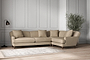 Deni Grand Right Hand Corner Sofa - Brera Linen Pebble-nkuku
