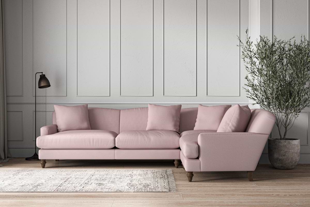 Deni Grand Right Hand Corner Sofa - Recycled Cotton Lavender-nkuku