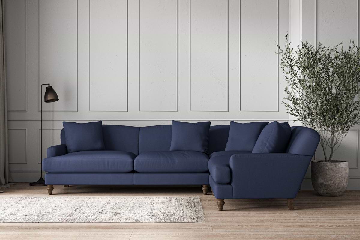 Deni Grand Right Hand Corner Sofa - Recycled Cotton Navy