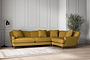 Deni Grand Right Hand Corner Sofa - Recycled Cotton Ochre-nkuku