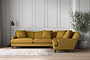 Deni Grand Right Hand Corner Sofa - Recycled Cotton Ochre-nkuku