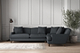 Deni Grand Right Hand Corner Sofa - Recycled Cotton Thunder-nkuku