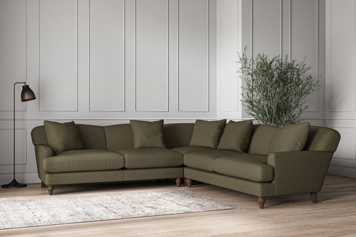 Deni Large Corner Sofa - Recycled Cotton Fatigue-nkuku