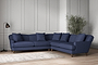 Deni Large Corner Sofa - Recycled Cotton Navy-nkuku