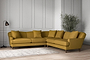 Deni Large Corner Sofa - Recycled Cotton Ochre-nkuku