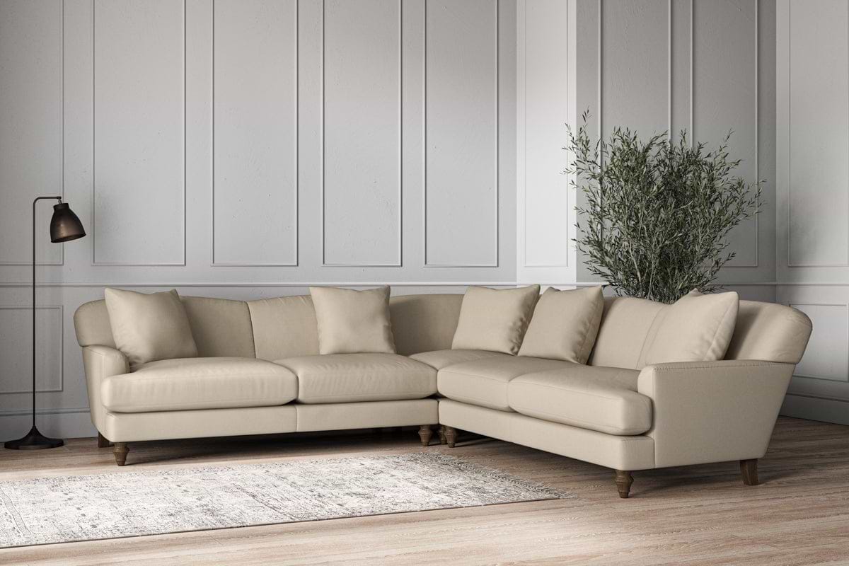 Deni Large Corner Sofa - Recycled Cotton Stone-nkuku