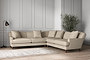 Deni Large Corner Sofa - Recycled Cotton Stone-nkuku