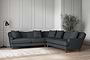 Deni Large Corner Sofa - Recycled Cotton Thunder-nkuku