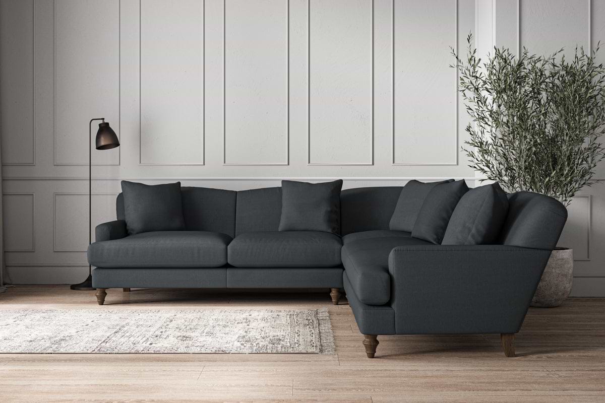 Deni Large Corner Sofa - Recycled Cotton Thunder-nkuku