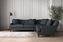 Deni Large Corner Sofa - Recycled Cotton Thunder-nkuku
