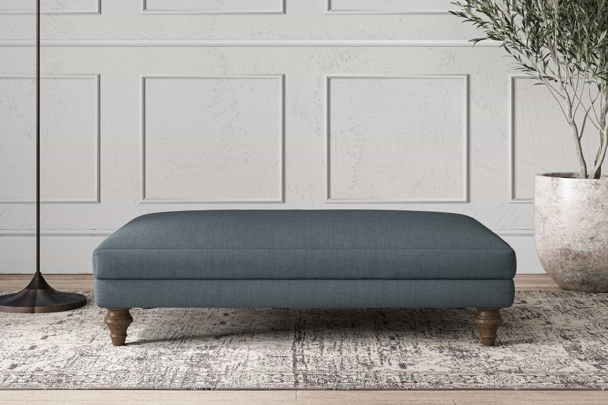 Deni Large Footstool - Brera Linen Dusk-nkuku