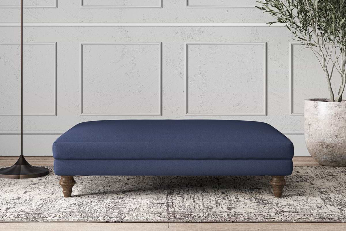 Deni Large Footstool - Recycled Cotton Navy-nkuku