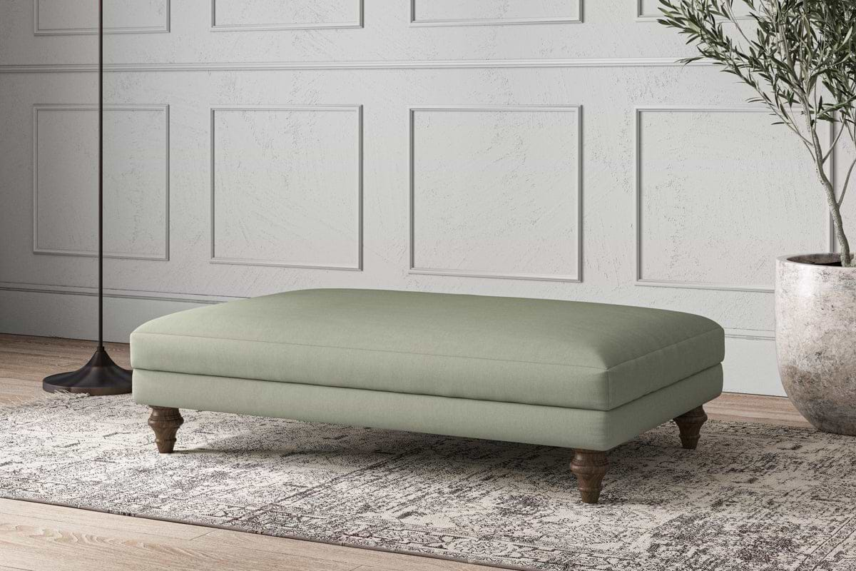 Deni Large Footstool - Recycled Cotton Seaspray-nkuku