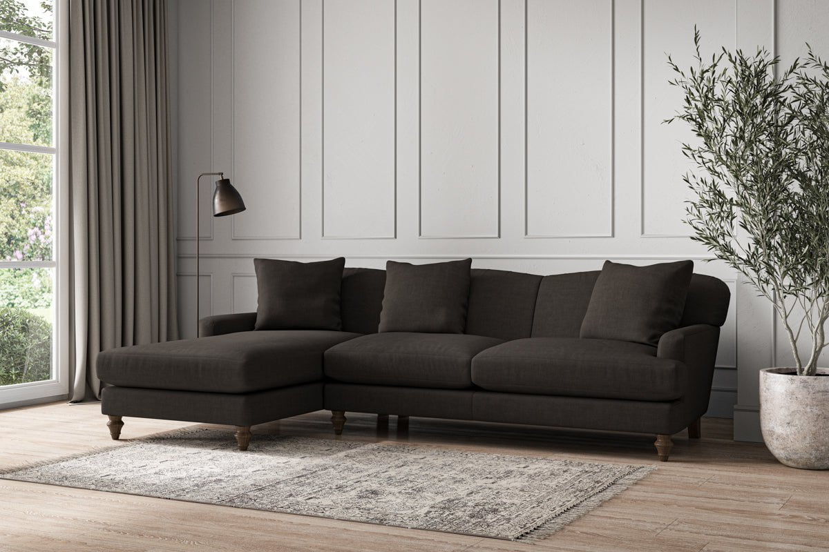 Deni Large Left Hand Chaise Sofa - Brera Linen Espresso-nkuku