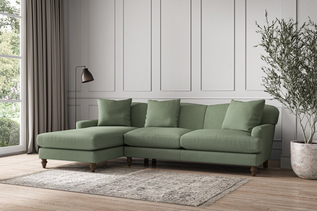 Deni Large Left Hand Chaise Sofa - Brera Linen Jade-nkuku