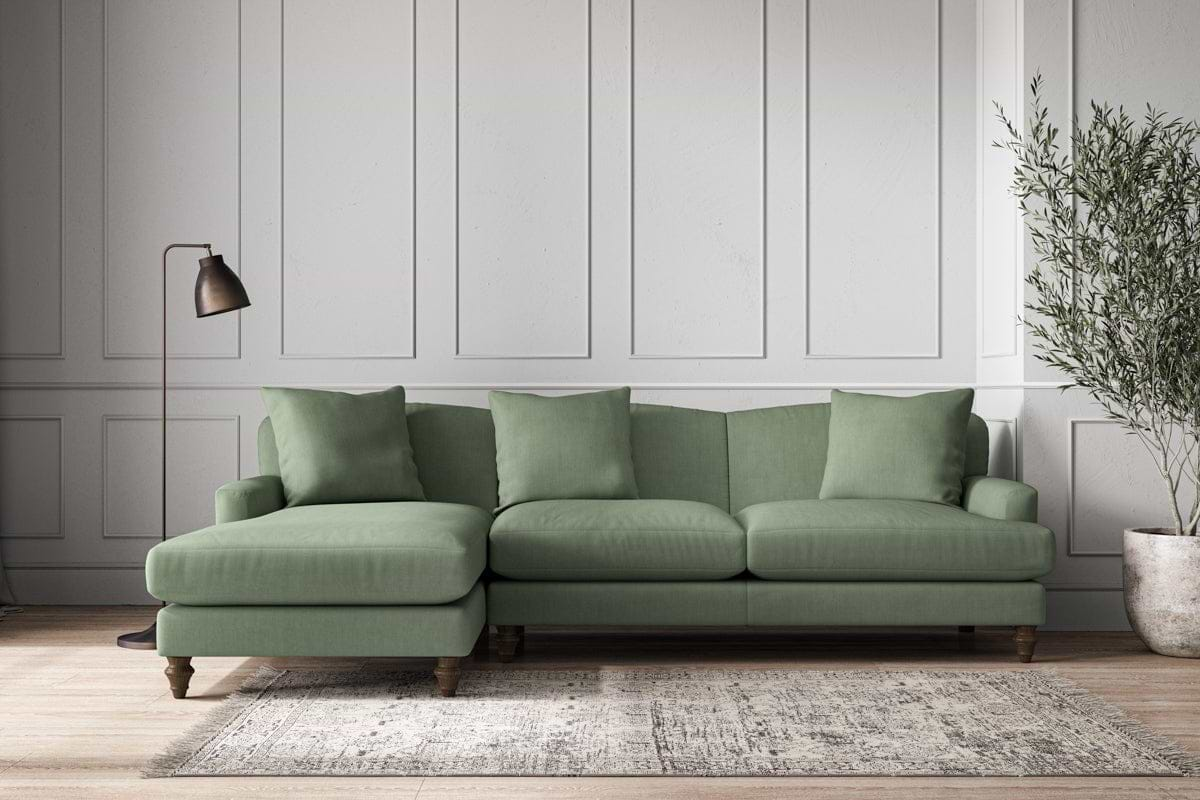 Deni Large Left Hand Chaise Sofa - Brera Linen Jade-nkuku