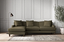 Deni Large Left Hand Chaise Sofa - Recycled Cotton Fatigue-nkuku