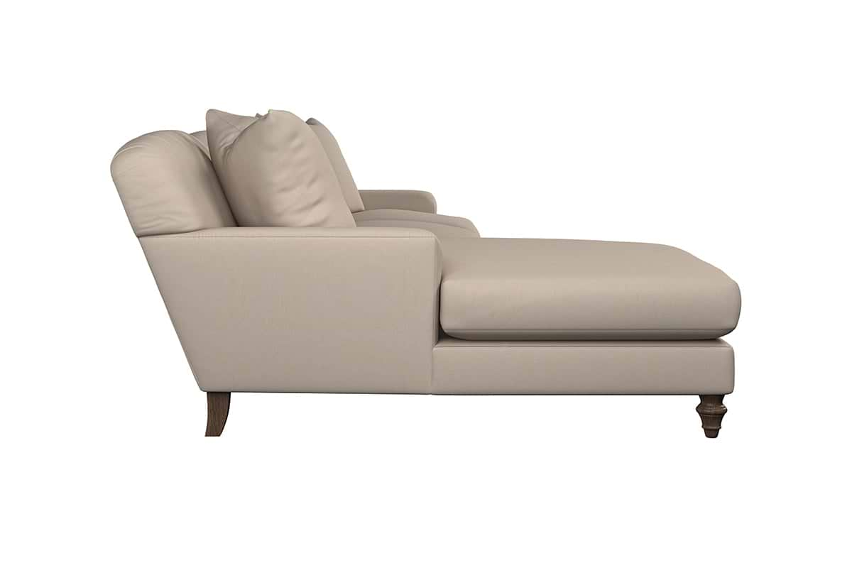 Deni Large Left Hand Chaise Sofa - Recycled Cotton Stone-nkuku