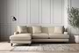 Deni Large Left Hand Chaise Sofa - Recycled Cotton Stone-nkuku