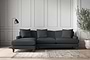 Deni Large Left Hand Chaise Sofa - Recycled Cotton Thunder-nkuku