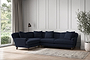 Deni Large Left Hand Corner Sofa - Brera Linen Indigo-nkuku