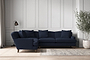 Deni Large Left Hand Corner Sofa - Brera Linen Indigo-nkuku