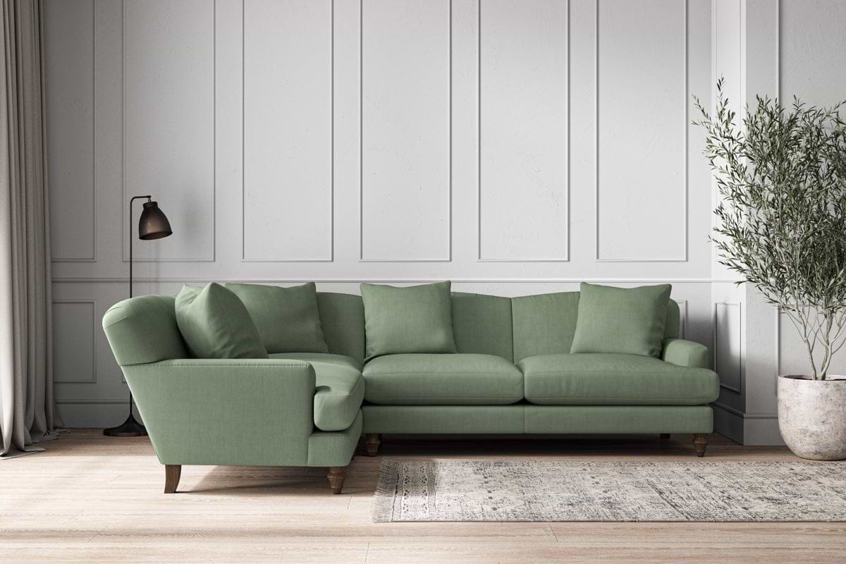 Deni Large Left Hand Corner Sofa - Brera Linen Jade-nkuku