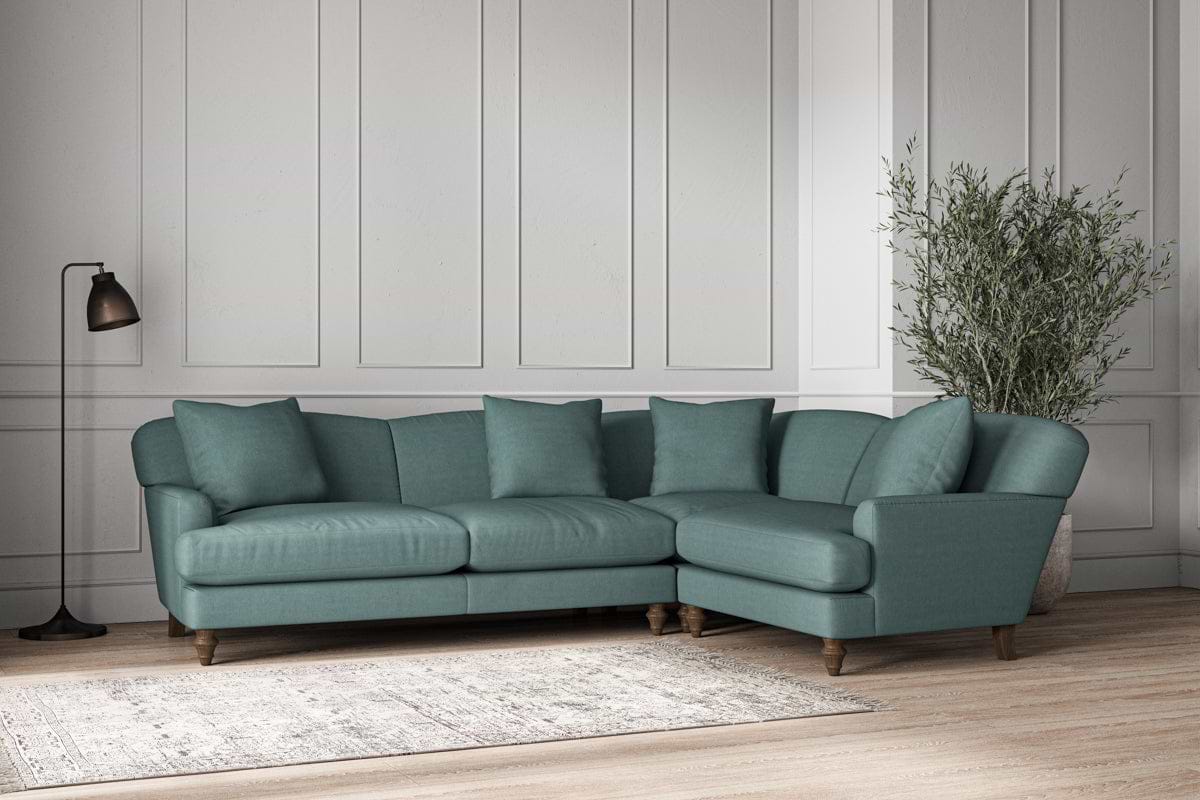 Deni Large Left Hand Corner Sofa - Recycled Cotton Airforce-nkuku