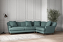 Deni Large Left Hand Corner Sofa - Recycled Cotton Airforce-nkuku