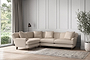 Deni Large Left Hand Corner Sofa - Recycled Cotton Natural-nkuku