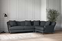 Deni Large Left Hand Corner Sofa - Recycled Cotton Thunder-nkuku