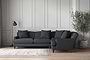 Deni Large Left Hand Corner Sofa - Recycled Cotton Thunder-nkuku
