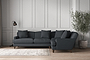 Deni Large Left Hand Corner Sofa - Recycled Cotton Thunder-nkuku