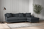 Deni Large Right Hand Chaise Sofa - Recycled Cotton Thunder-nkuku