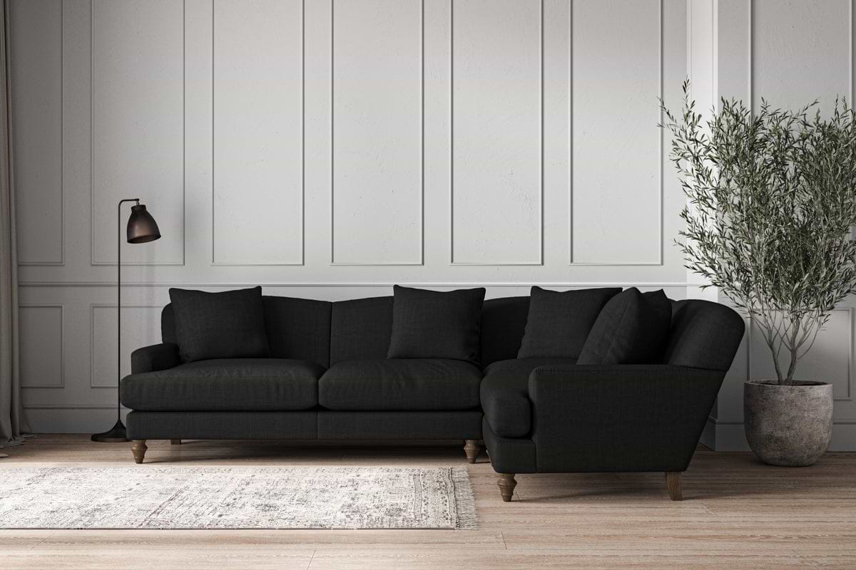 Deni Large Right Hand Corner Sofa - Brera Linen Charcoal-nkuku
