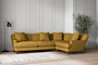 Deni Large Right Hand Corner Sofa - Recycled Cotton Ochre-nkuku