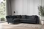Deni Large Right Hand Corner Sofa - Recycled Cotton Thunder-nkuku