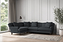 Deni Large Right Hand Corner Sofa - Recycled Cotton Thunder-nkuku