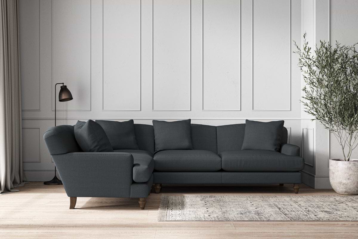Deni Large Right Hand Corner Sofa - Recycled Cotton Thunder-nkuku