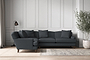 Deni Large Right Hand Corner Sofa - Recycled Cotton Thunder-nkuku