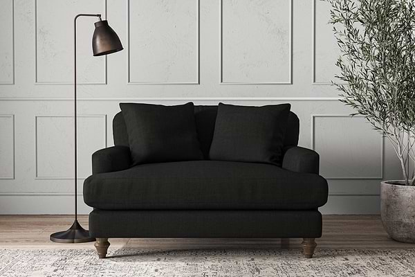 Deni Love Seat - Brera Linen Charcoal-nkuku