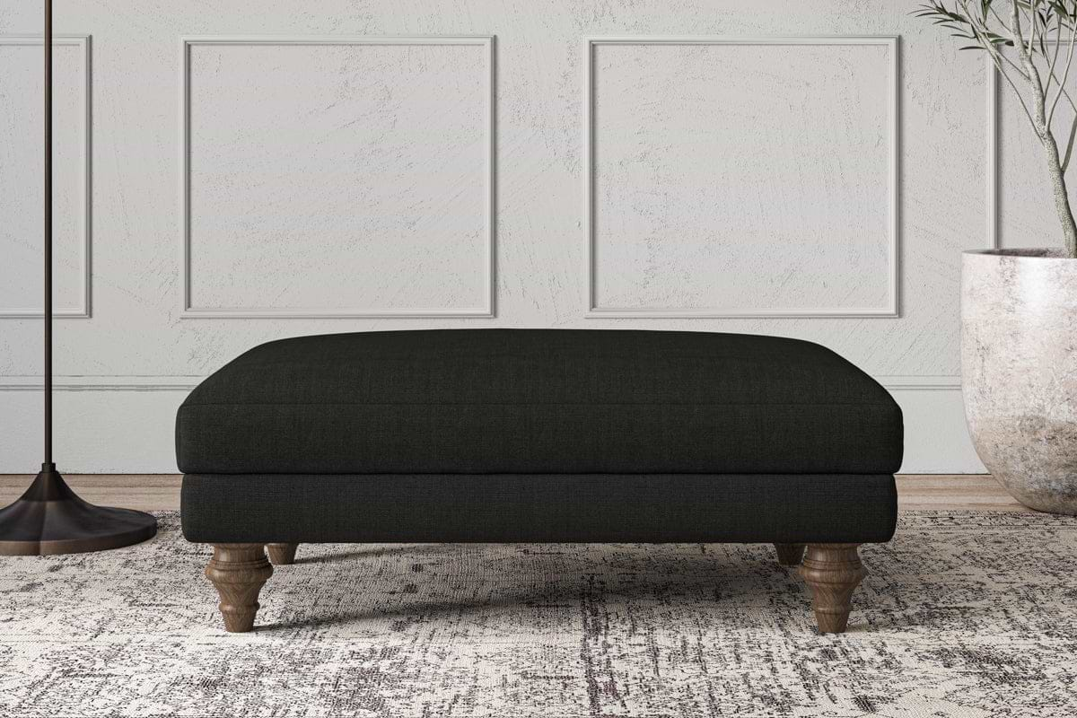 Deni Medium Footstool - Brera Linen Charcoal-nkuku