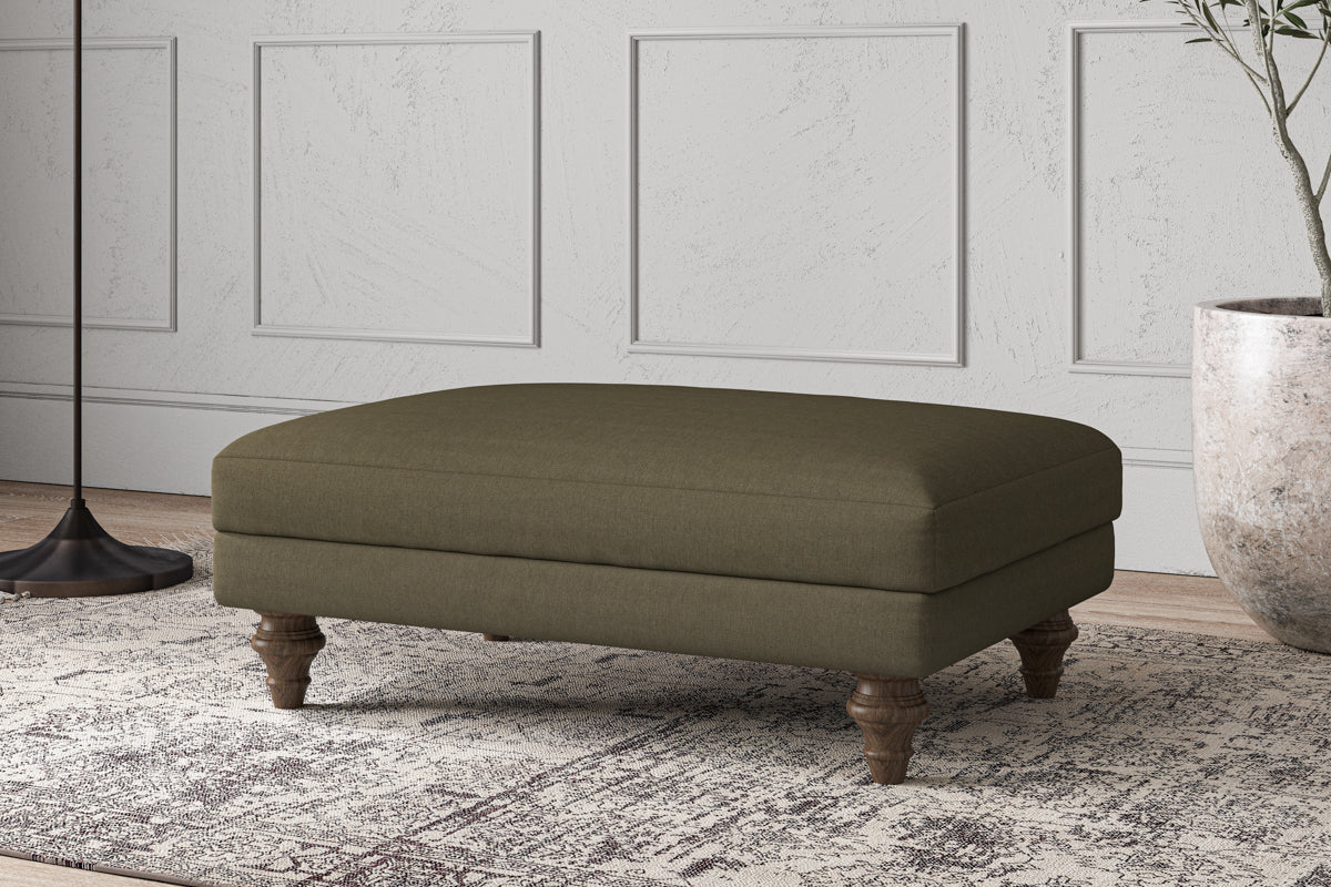 Deni Medium Footstool - Recycled Cotton Fatigue-nkuku