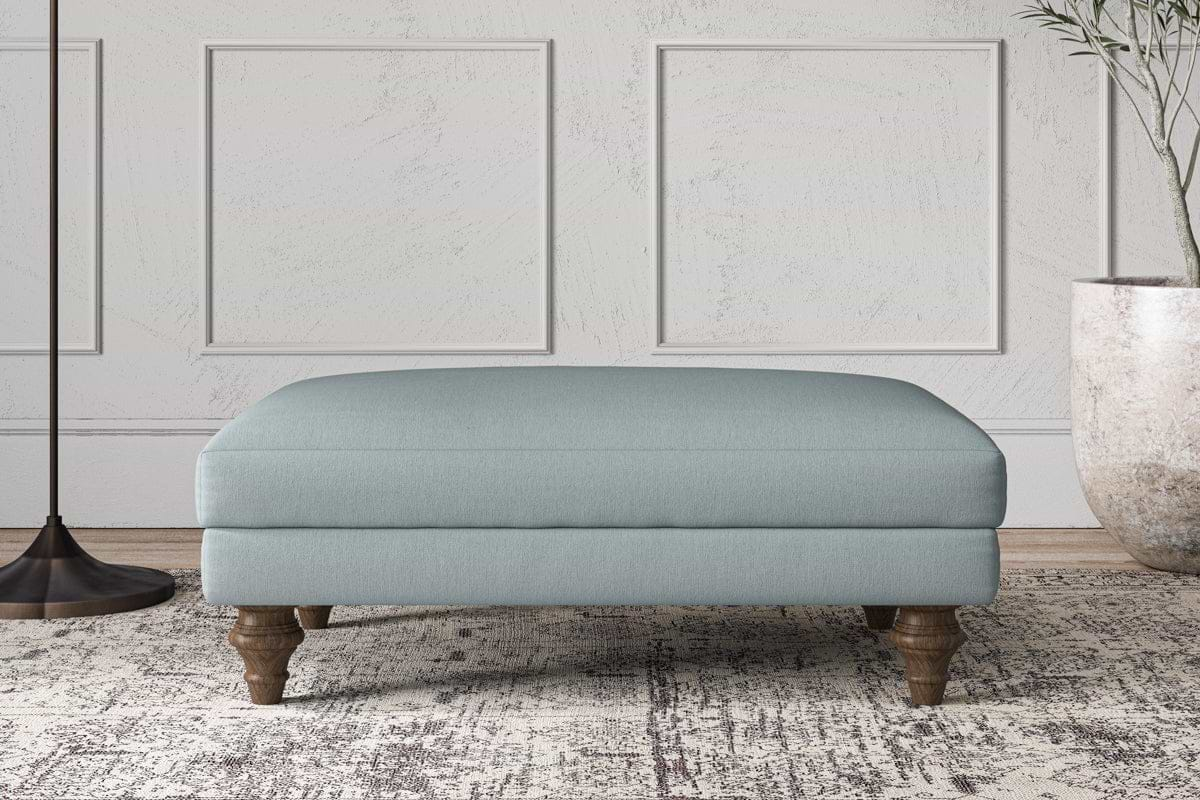 Deni Medium Footstool - Recycled Cotton Horizon-nkuku